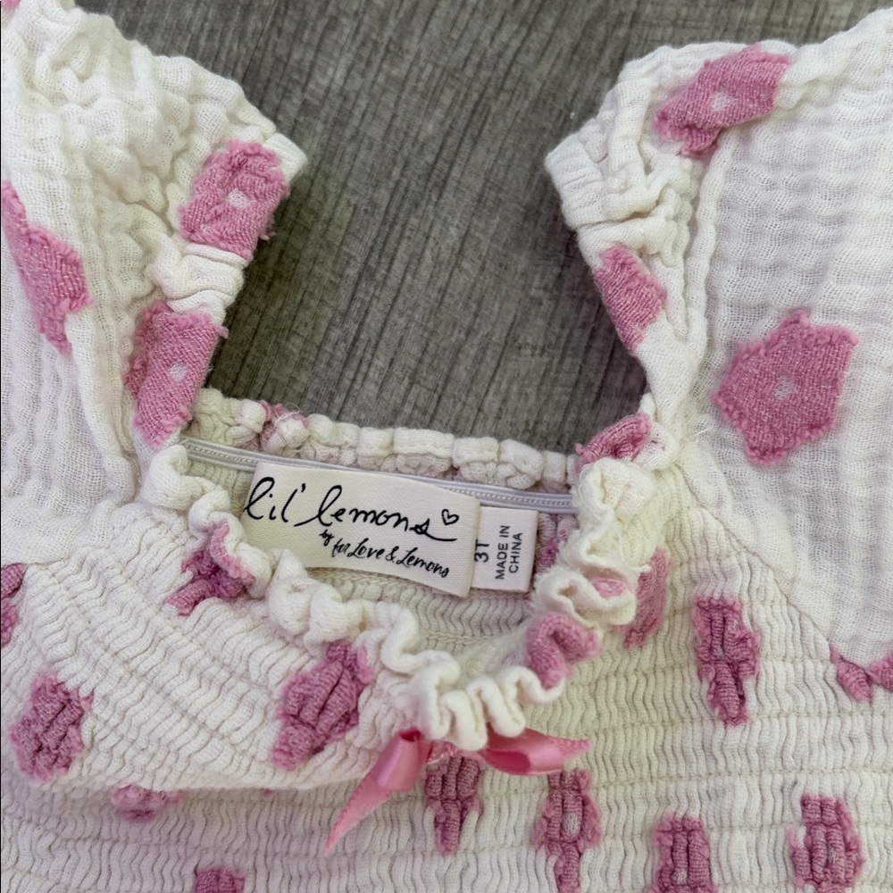 For love and lemons lil lemons girls Pink Floral Kids Dress 3T - Picture 3 of 4